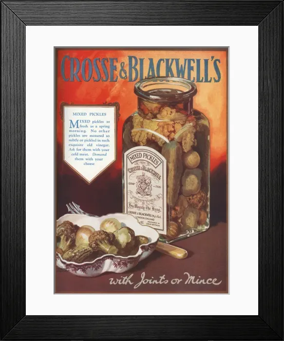 Framed Print : Crosse and Blackwells Mixed Pickles advertisement Framed Print : Crosse and Blackwells Mixed Pickles advertisement