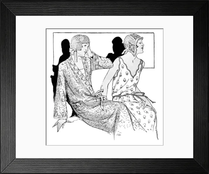 Framed Print : Nightdress and dressing gown, 1930