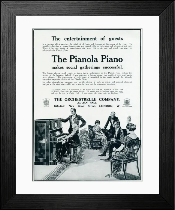 Framed Print : Advert for Pianola Piano 1913 Framed Print : Advert for Pianola Piano 1913