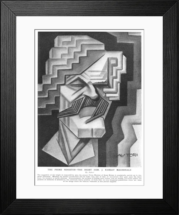 Framed Print : Ramsay Macdonald caricatured by Autori Framed Print : Ramsay Macdonald caricatured by Autori