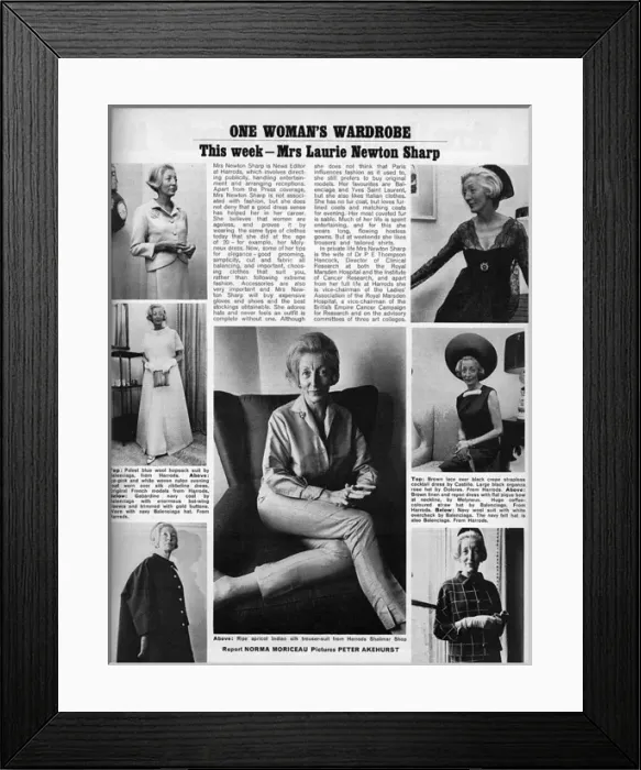 Framed Print : One Womans Wardrobe - Laurie Newton Sharp Framed Print : One Womans Wardrobe - Laurie Newton Sharp