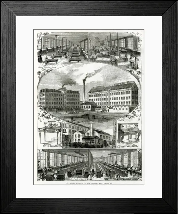 Framed Print : John Brinsmead & Sons Pianoforte works 1883 Framed Print : John Brinsmead & Sons Pianoforte works 1883