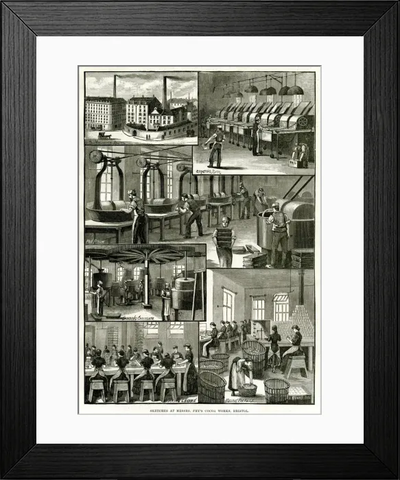 Framed Print : J.s Fry and Sons Cocoa and chocolate works, Bristol 1884
