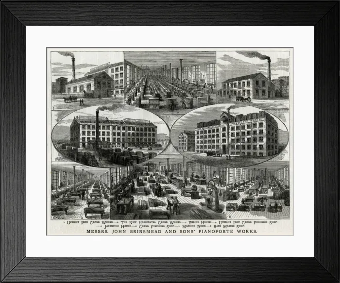 Framed Print : John Brinsmead & Sons Pianoforte works 1883 Framed Print : John Brinsmead & Sons Pianoforte works 1883