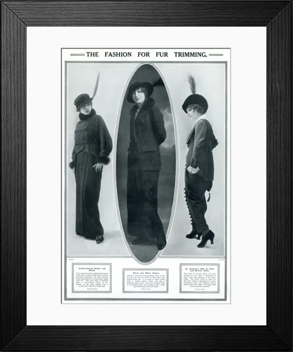 Framed Print : Fashion for fur trimming 1913