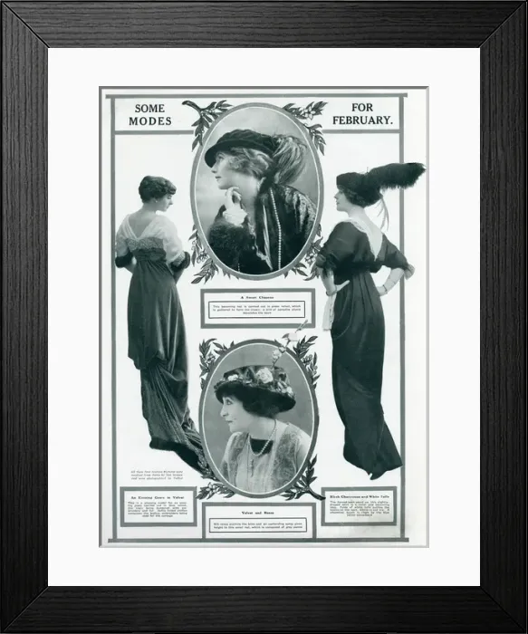 Framed Print : Womens fashion for February 1913