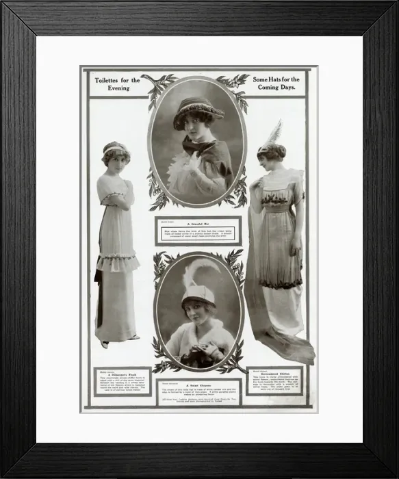 Framed Print : Fashionable womens clothing 1913 Framed Print : Fashionable womens clothing 1913