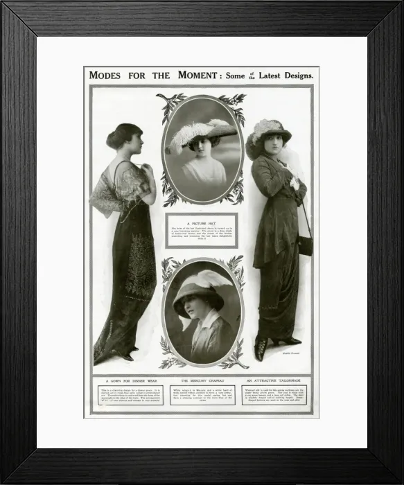 Framed Print : Latest fashionable designs 1913
