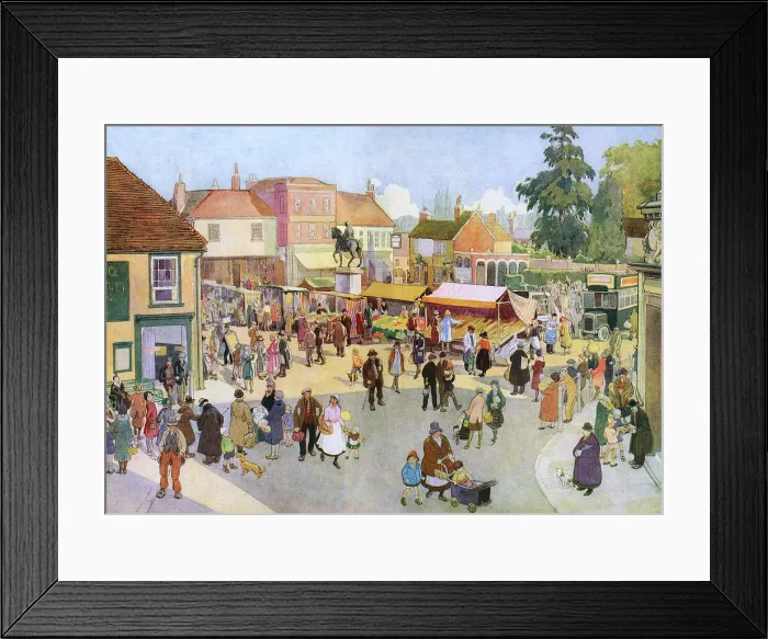 Framed Print : Saturday shopping by F. C. Twort Framed Print : Saturday shopping by F. C. Twort