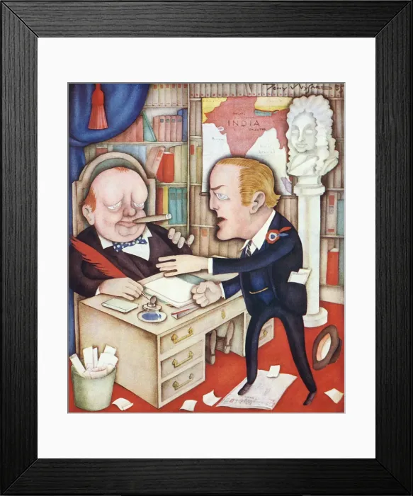 Framed Print : Winston and Randolph Churchill by Tony Wysard Framed Print : Winston and Randolph Churchill by Tony Wysard