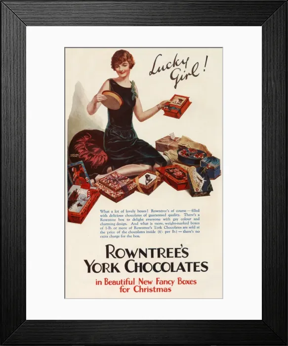 Framed Print : Rowntrees York Chocolates advertisement