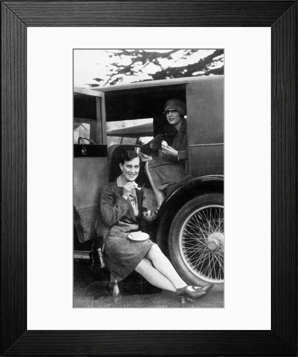 Framed Print : Picnic in a car at Brooklands Framed Print : Picnic in a car at Brooklands