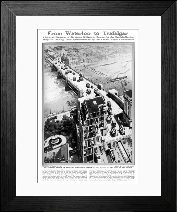 Framed Print : A diagram of the proposed Charing Cross Bridge Framed Print : A diagram of the proposed Charing Cross Bridge