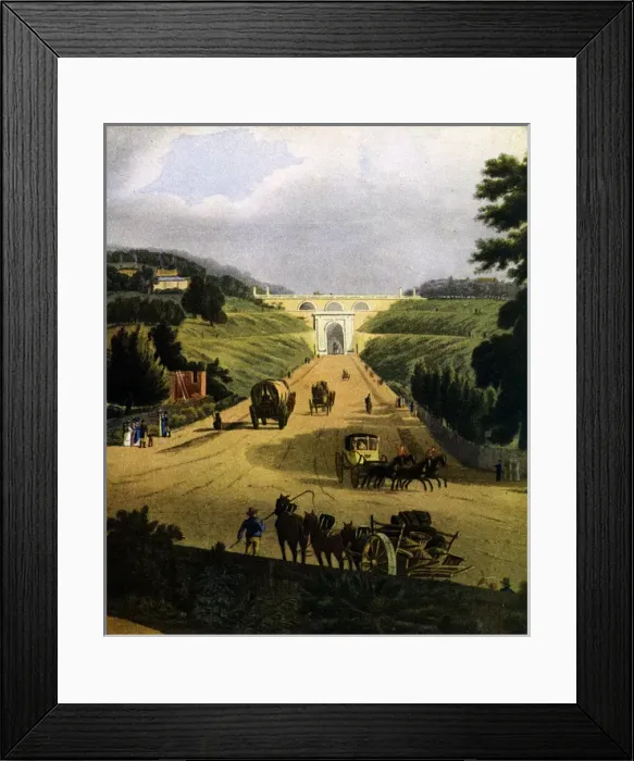Framed Print : Highgate Archway in the early 19th century Framed Print : Highgate Archway in the early 19th century