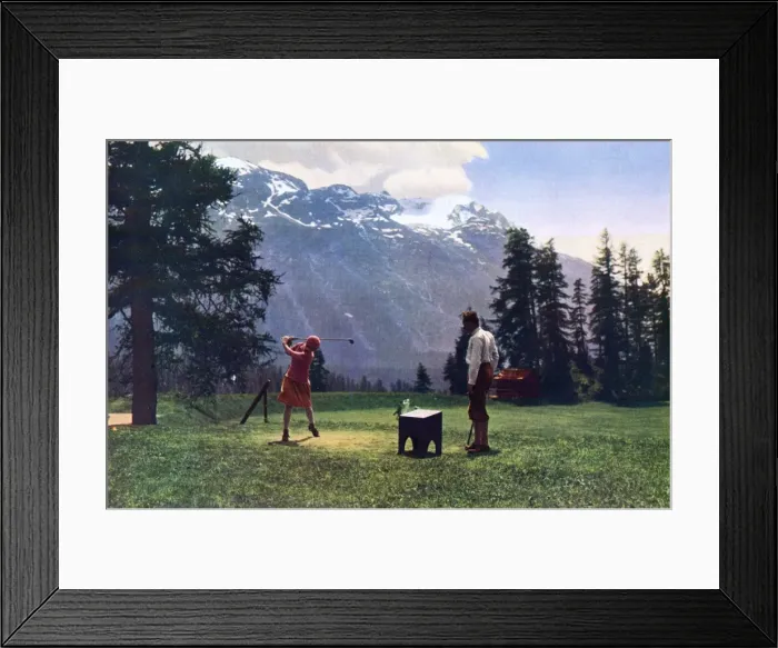 Framed Print : Golf in the Swiss Alps