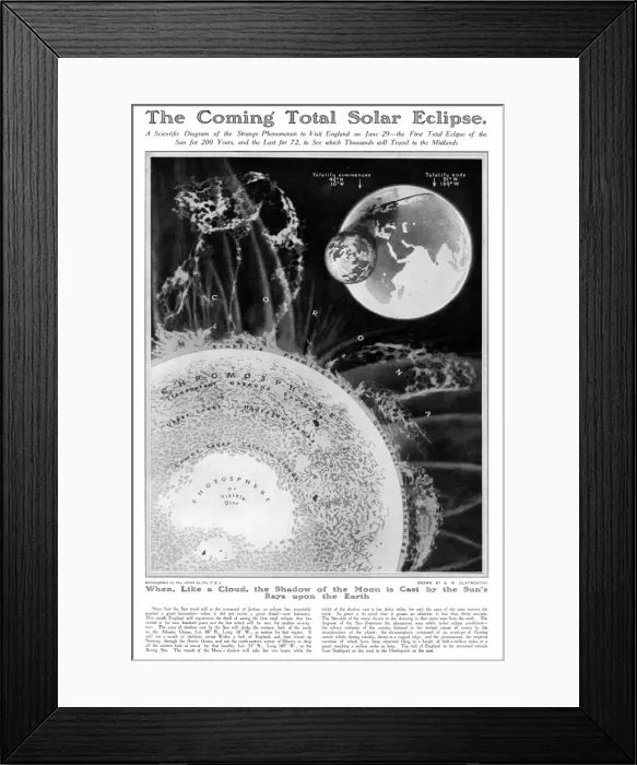 Framed Print : Total solar eclipse in England, 1927 Framed Print : Total solar eclipse in England, 1927