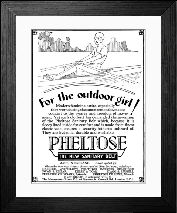 Framed Print : Pheltose - the New Sanitary Belt Framed Print : Pheltose - the New Sanitary Belt