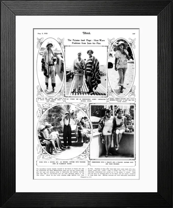 Framed Print : Fashion from the French Riviera, 1928 Framed Print : Fashion from the French Riviera, 1928