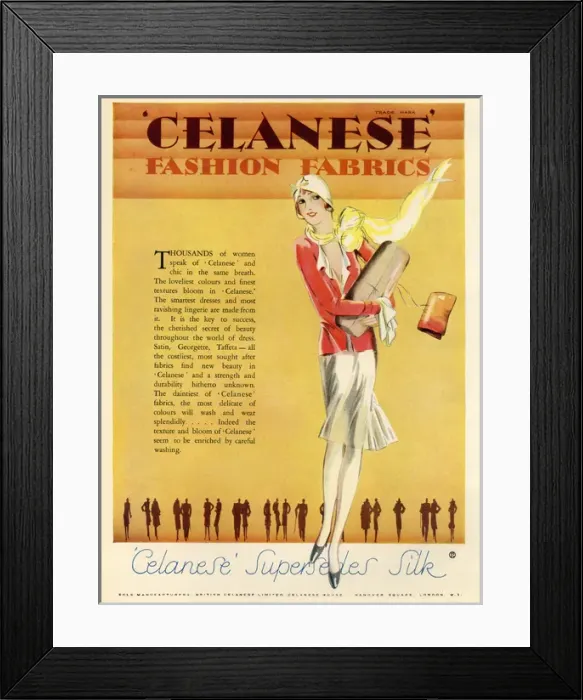Framed Print : Celanese Fashion Fabrics