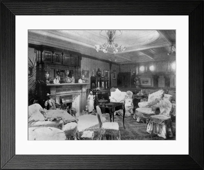 Framed Print : Drawing room on Thomas Liptons yacht, Erin Framed Print : Drawing room on Thomas Liptons yacht, Erin