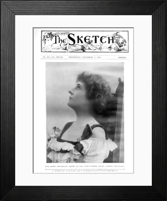 Framed Print : Sketch cover - Miss Mabel Beardsley Framed Print : Sketch cover - Miss Mabel Beardsley