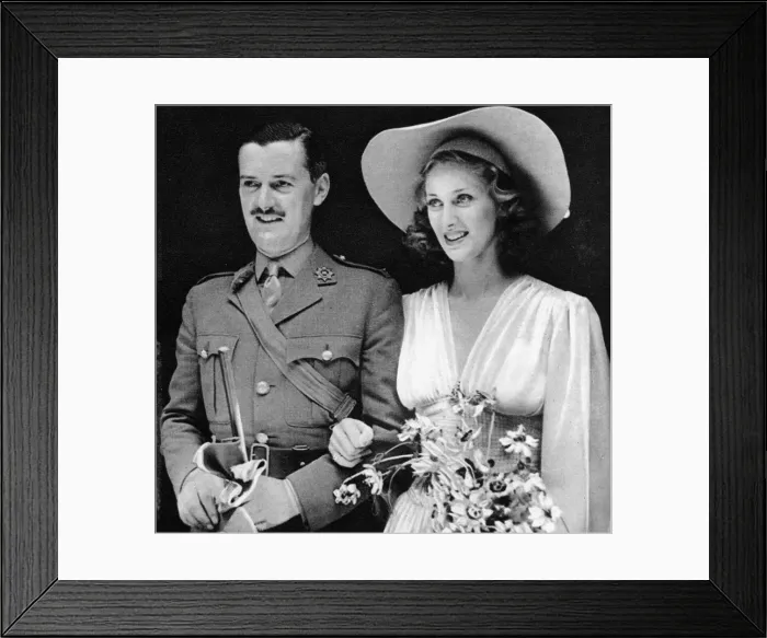 Framed Print : Hugh Williams and Margaret Vyners wedding