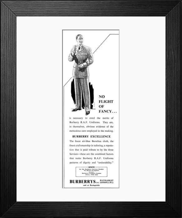Framed Print : Advertisement for Burberry, 1940 Framed Print : Advertisement for Burberry, 1940