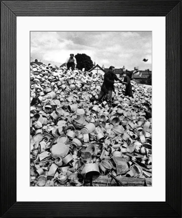 Framed Print : A Mound of Aluminium, July 1940 Framed Print : A Mound of Aluminium, July 1940