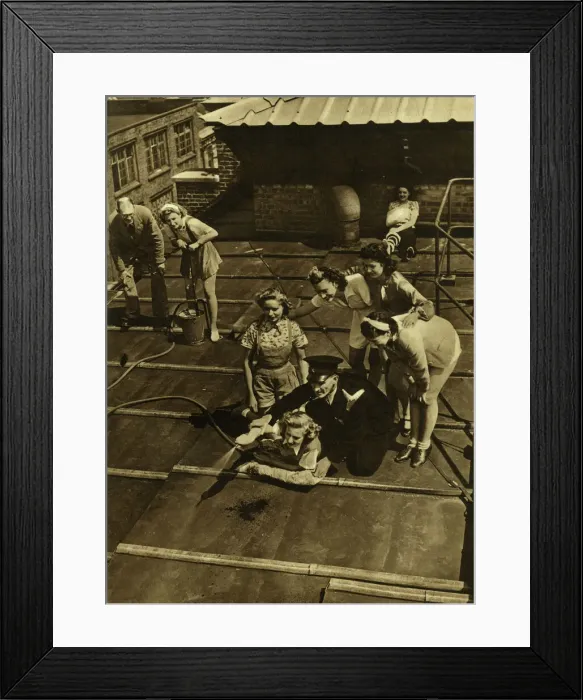 Framed Print : Air Raid Drills at the Windmill Theatre
