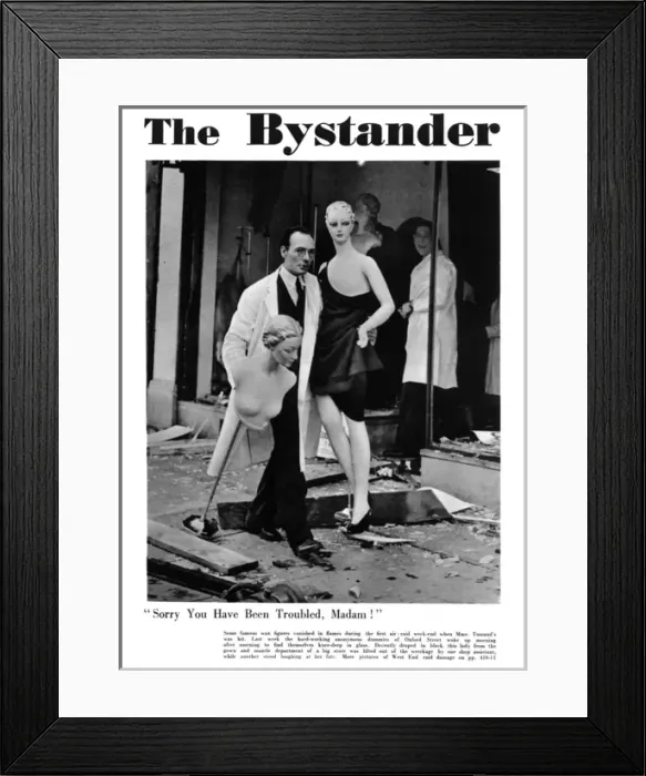 Framed Print : Air raid on Oxford Street Framed Print : Air raid on Oxford Street