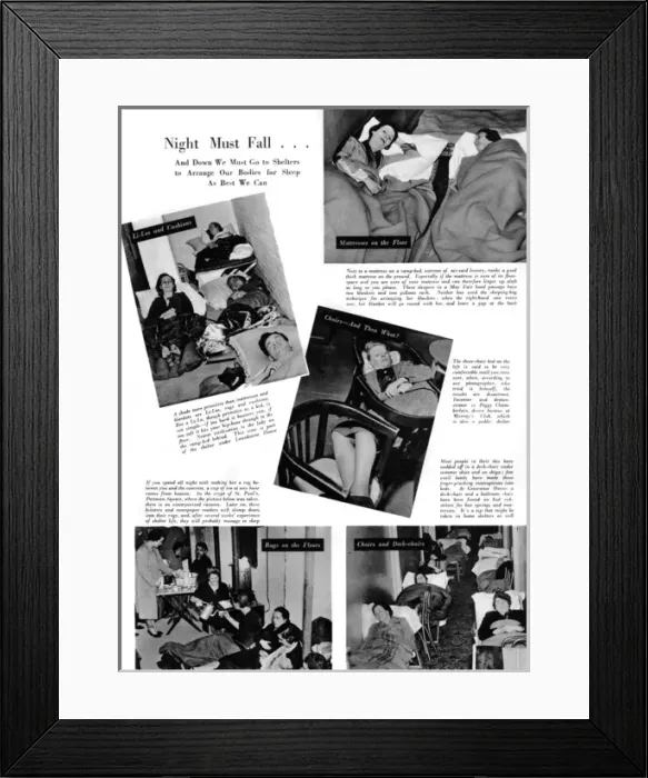Framed Print : Sleeping in the Shelters, 1940 Framed Print : Sleeping in the Shelters, 1940