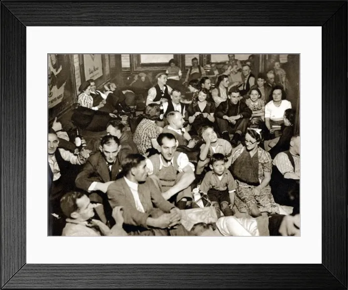 Framed Print : Taking Shelter in Piccadilly Circus Underground Station Framed Print : Taking Shelter in Piccadilly Circus Underground Station