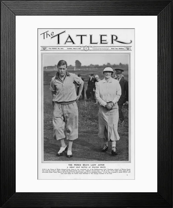 Framed Print : Tatler cover - Prince of Wales & Lady Astor, Walton Heath Framed Print : Tatler cover - Prince of Wales & Lady Astor, Walton Heath