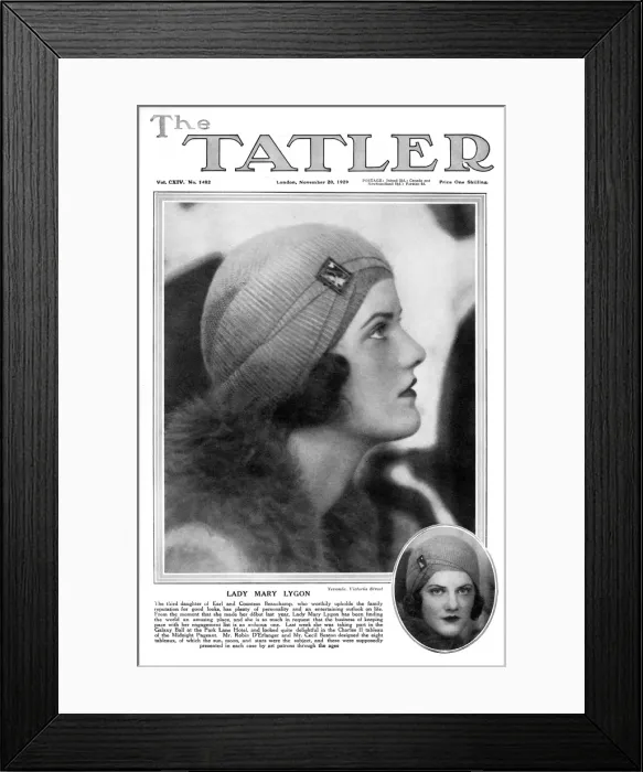 Framed Print : Tatler cover - Lady Mary Lygon by Madame Yevonde Framed Print : Tatler cover - Lady Mary Lygon by Madame Yevonde