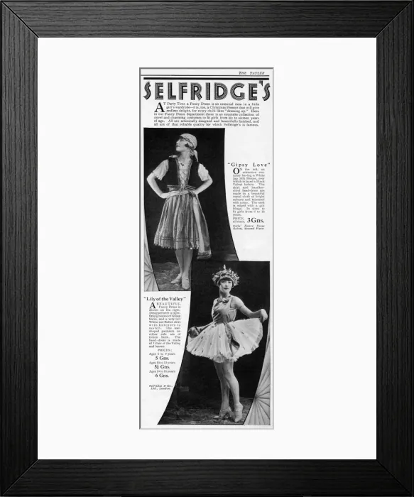 Framed Print : Selfridges Fancy Dress advertisement Framed Print : Selfridges Fancy Dress advertisement