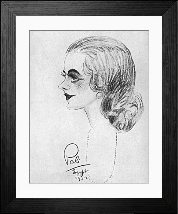 Framed Print : Miss Margaret Whigham - caricature Framed Print : Miss Margaret Whigham - caricature