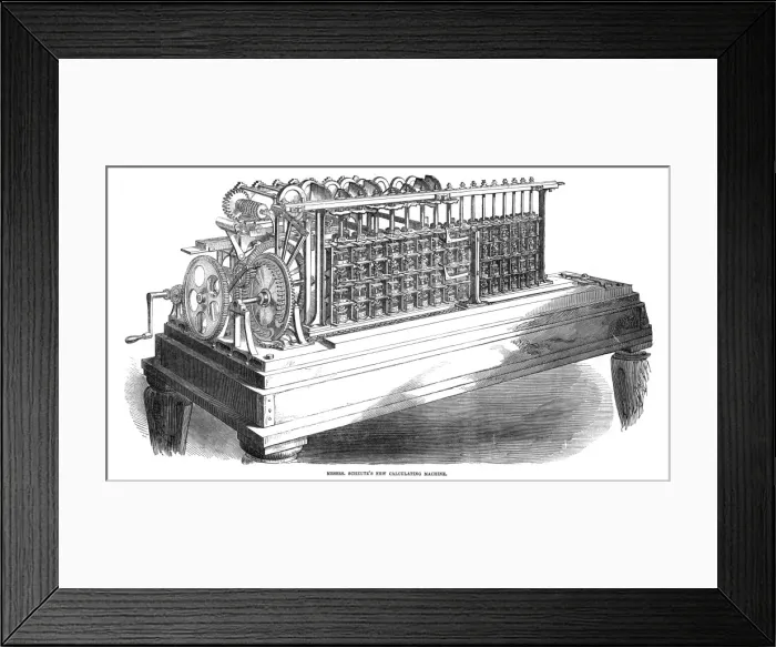 Framed Print : Messrs. Scheutzs New Calculating Machine Framed Print : Messrs. Scheutzs New Calculating Machine