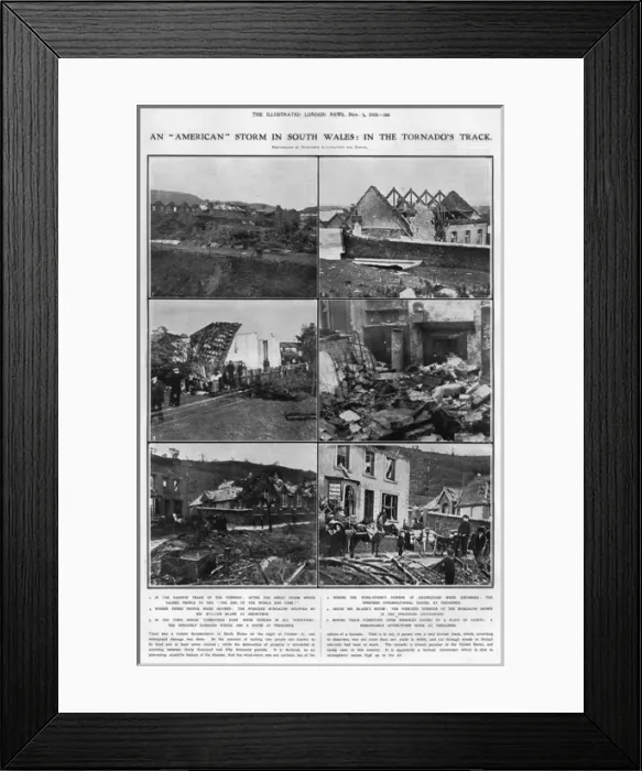 Framed Print : A tornado in South Wales, 1913 Framed Print : A tornado in South Wales, 1913