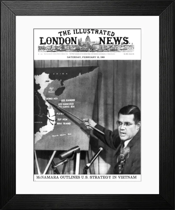 Framed Print : Robert McNamara explain Vietnam War strategy, 1965