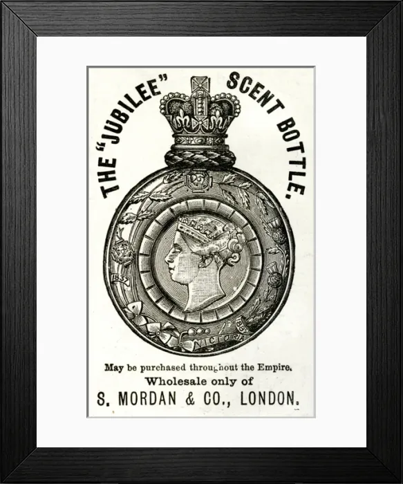 Framed Print : Queen Victorias Golden Jubilee, scent bottle 1887 Framed Print : Queen Victorias Golden Jubilee, scent bottle 1887