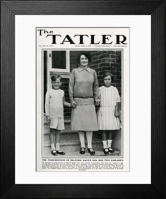 Framed Print : Tatler cover - Marchioness of Milford Haven & children Framed Print : Tatler cover - Marchioness of Milford Haven & children