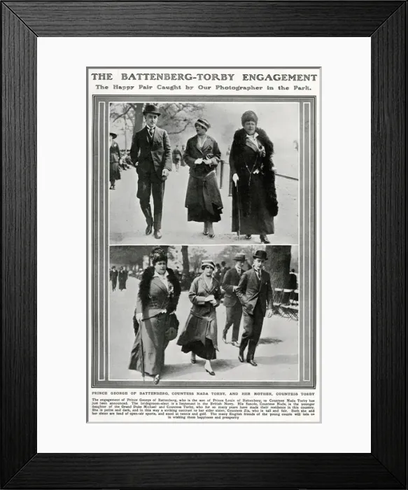 Framed Print : Prince George of Battenberg, Countess Nada Torby engagement