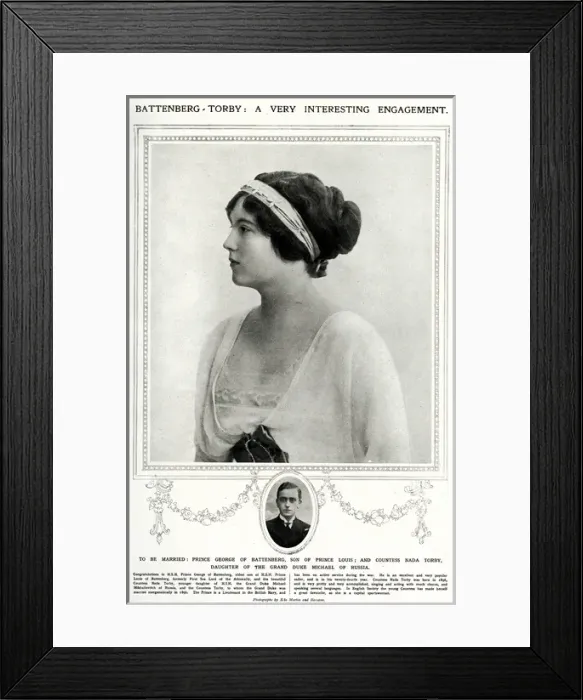 Framed Print : Engagement of George of Battenberg & Countess Nada Torby Framed Print : Engagement of George of Battenberg & Countess Nada Torby