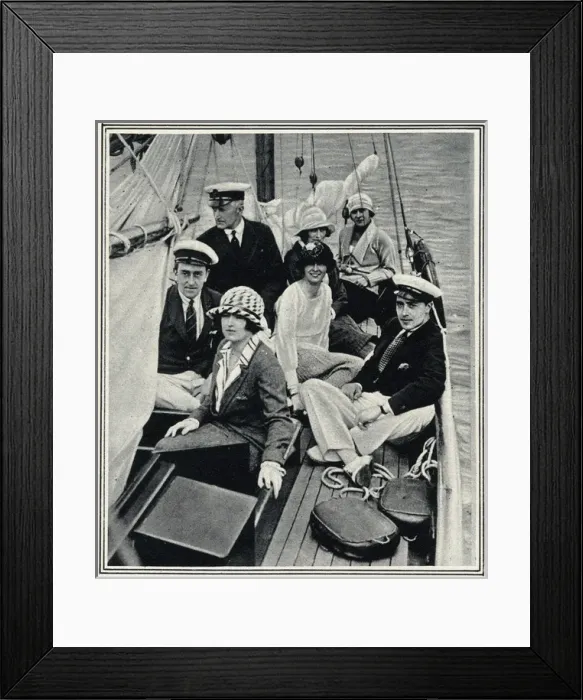 Framed Print : Society at Cowes - on board the Solace