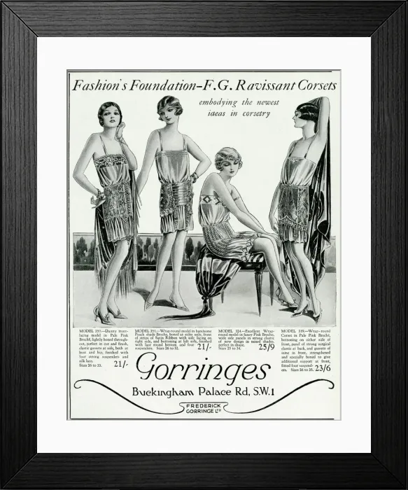 Framed Print : Advert for Gorringes womens underwear 1927 Framed Print : Advert for Gorringes womens underwear 1927