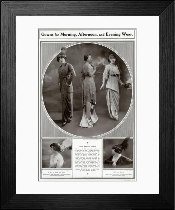 Framed Print : Dresses for morning, evening and afternoon wear 1913 Framed Print : Dresses for morning, evening and afternoon wear 1913