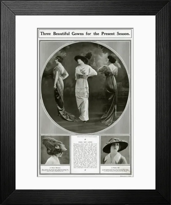 Framed Print : Beautiful gowns for the spring season 1913