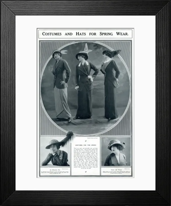 Framed Print : Clothing and hats for womens spring wear 1913 Framed Print : Clothing and hats for womens spring wear 1913