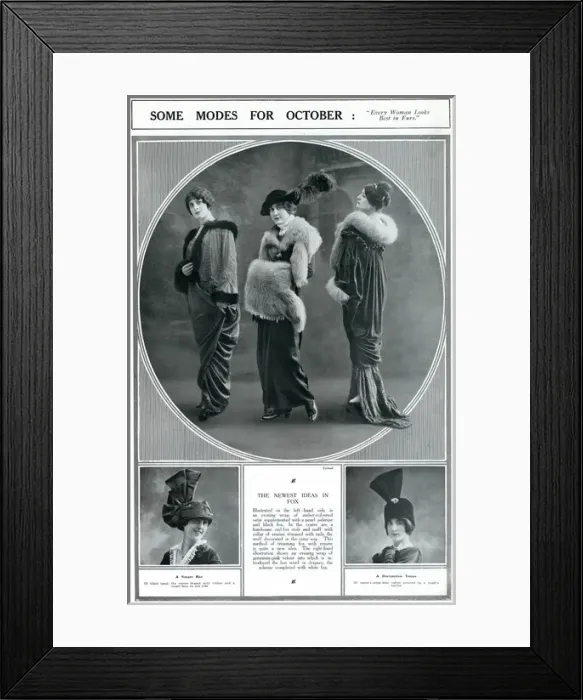 Framed Print : Fashion for October 1913 Framed Print : Fashion for October 1913