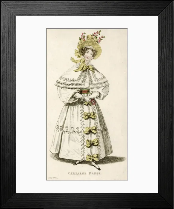 Framed Print : Young woman in carriage dress 1832